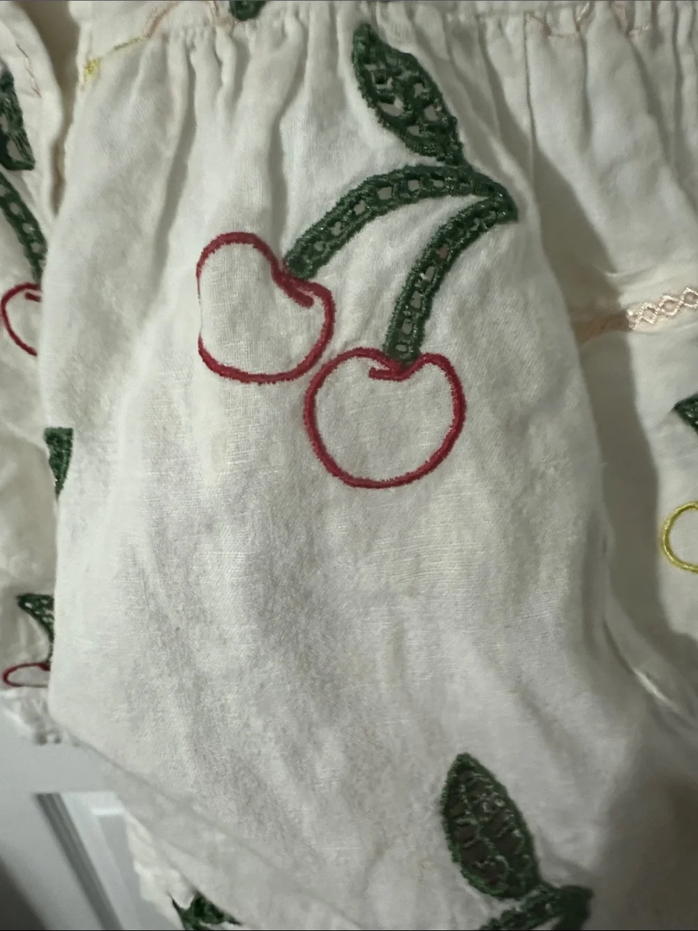 Stella McCartney White Cherry Embroidered Dress
